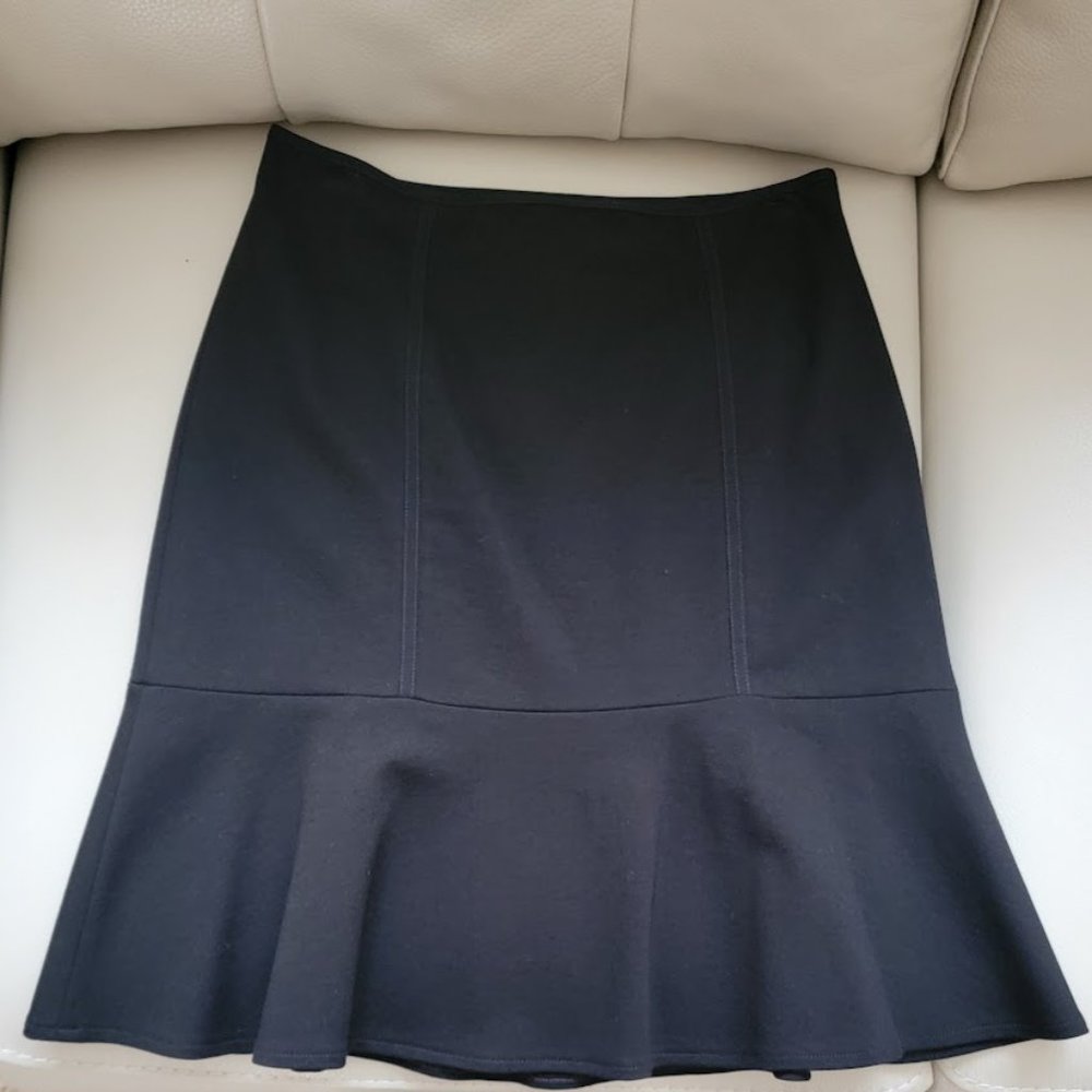 White House Black Market Black Flared Skirt 0
